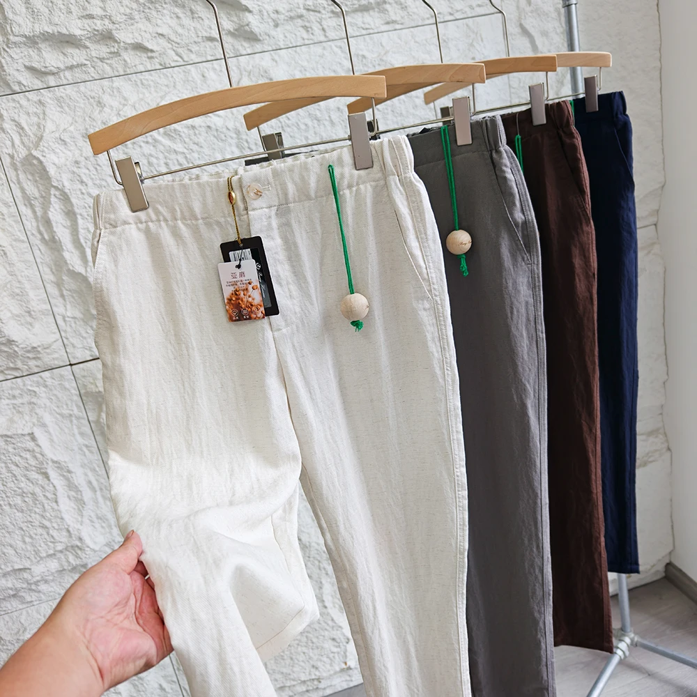 

Washed Silk Casual Pants Men's Summer Fashionable Versatile Old Money Style Breathable Cool Lightweight Straight Leg Trousers