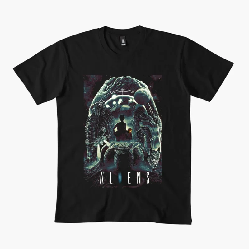 

80s Retro Sic fi Alien Gift T Shirt Weyland Yutani Lv 426 Xenomorph Graphic Clothes 0312 100% cotton print All size tops S-6XL