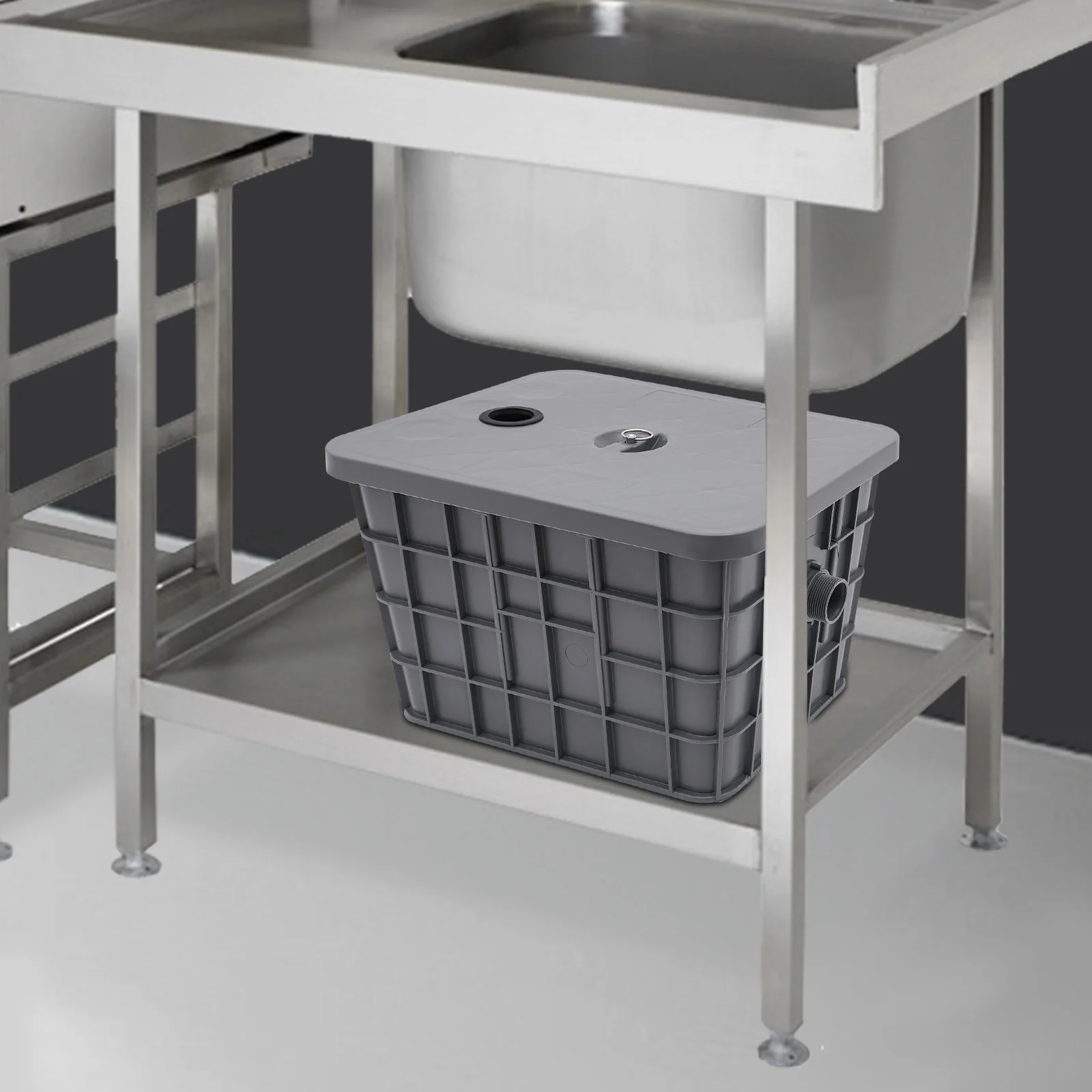 13.21 جالون شحم تجاري اعتراضية مستطيلة رمادية ريز اعتراضية PP المطاط مع قفازات واقية سلة المرشح #1