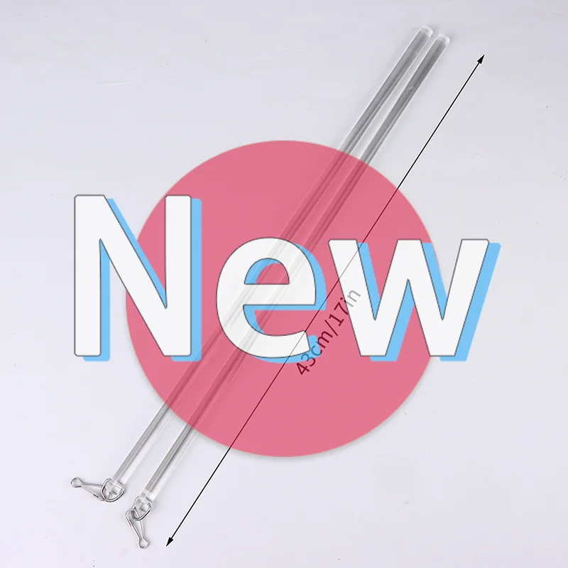 #2Pieces Curtain Pull Wand 17Inch Clear Set For Drapery Opening And Closing Rod Curtain Accessories Set