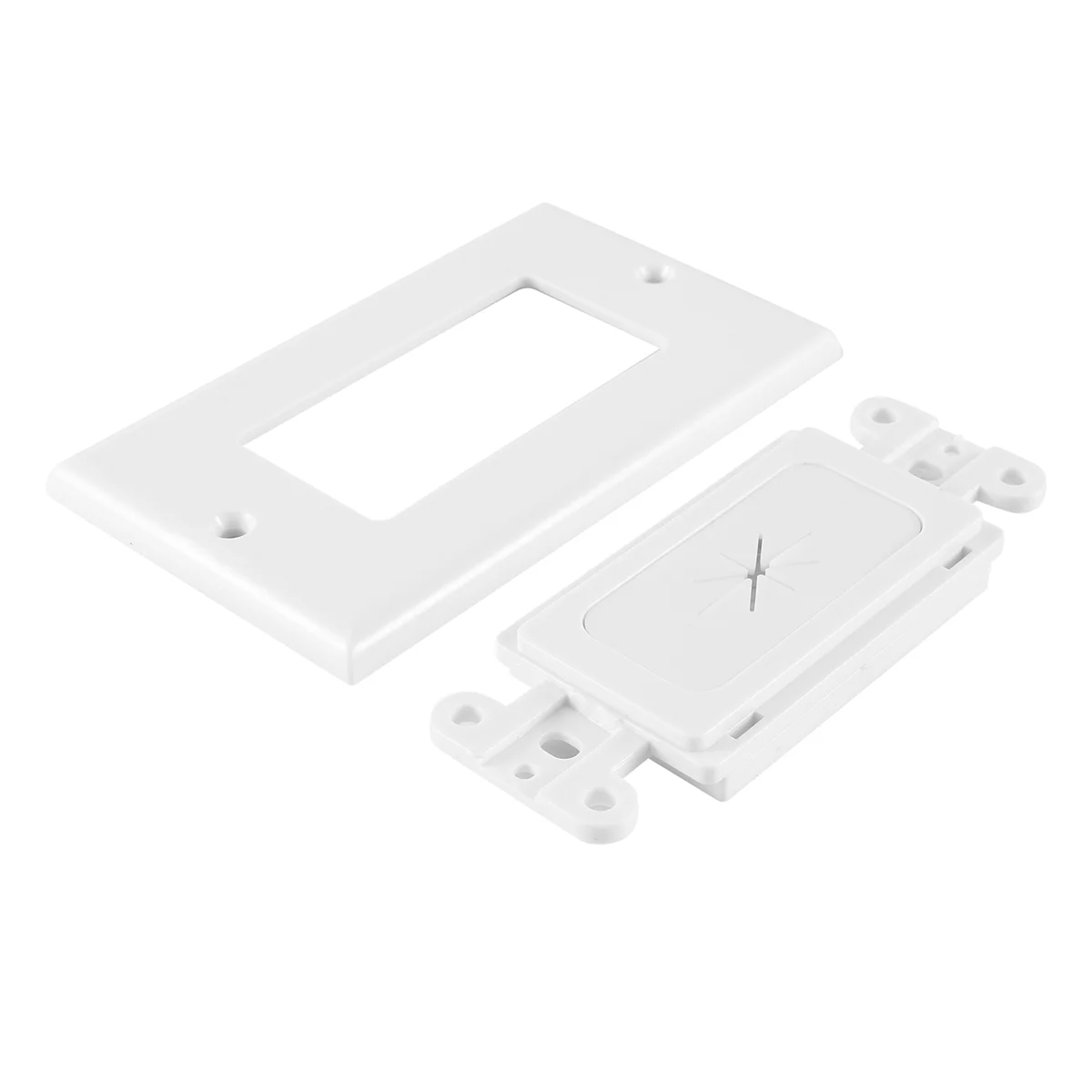 ABLK 2 Pack ยางยืดหยุ่น Grommet แทรกพร้อมแผ่นผนังตกแต่ง, 1-Gang ผ่านแผ่นสําหรับสายแรงดันไฟฟ้าต่ํา