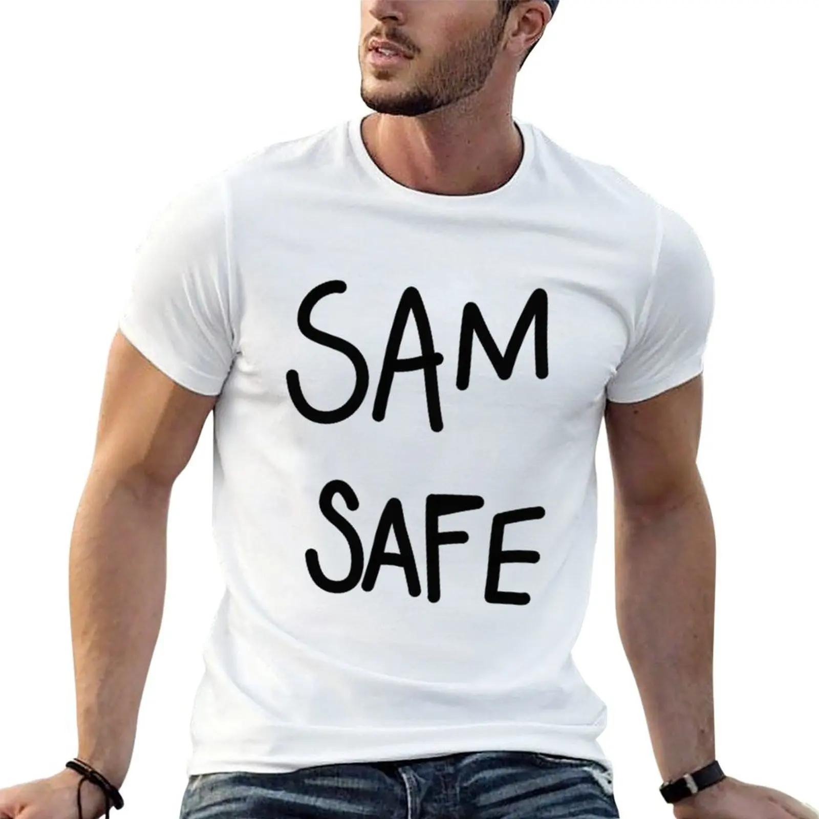 اقتباس برسومات CBS من Inspired Safe_nbsp_؟ تي شيرت رجالي ′Ghosts' تي شيرت تريفور من؟_nbsp_Sam Premium #1