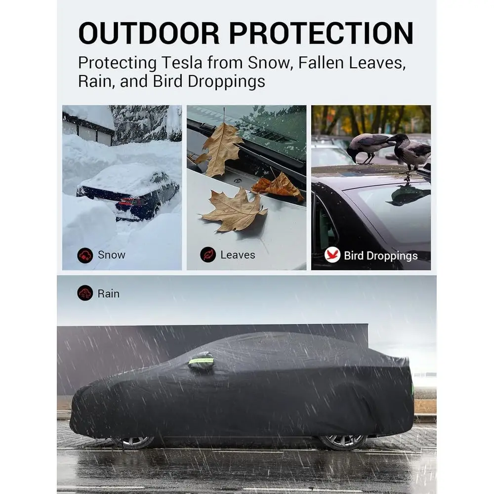 2026 Upgrade Tesla Car Cover for Model X Model X Plaid All-Weather Waterproof UV Protection Full Exterior Accessories Proprietar