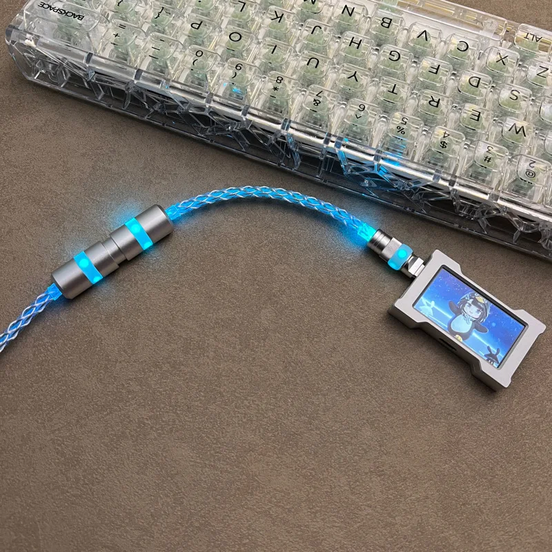 Magnetic Nail Induction RGB Gradient Switch Light Firefly Single Crystal Copper 8-strand Wire 8K Keyboard Mouse Data Cable