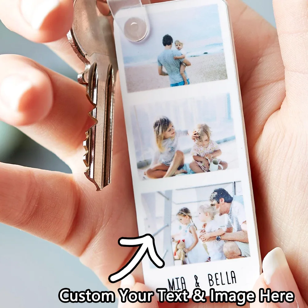 1PC Custom PMMA Keychain - Personalized Photo, Memorial Design, DIY, Laser Engraved, Ideal Daily Use Accessory & Sentimental Gif