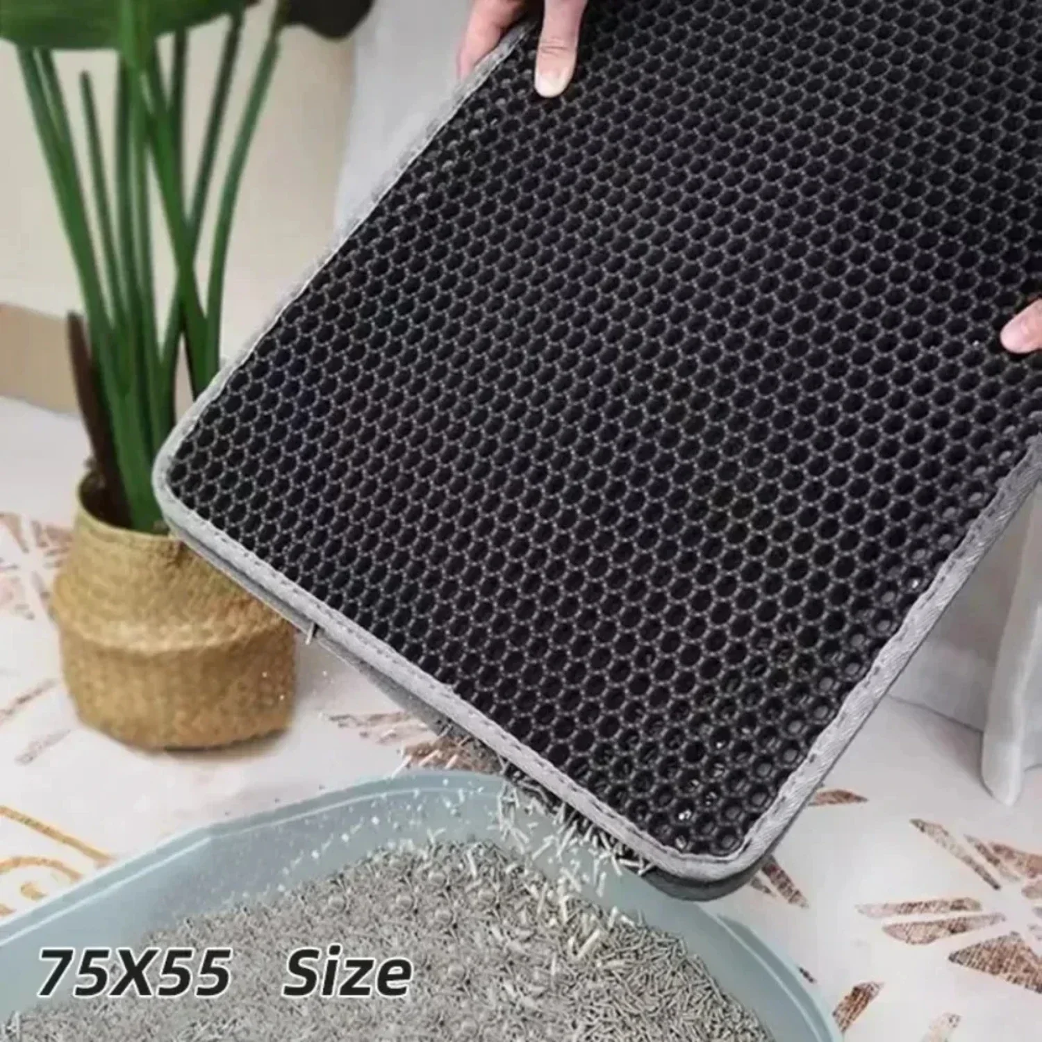 Comfortable, stylish, and high-quality double layer waterproof cat litter mat - Premium non-slip bed pads for cats - Clean and s