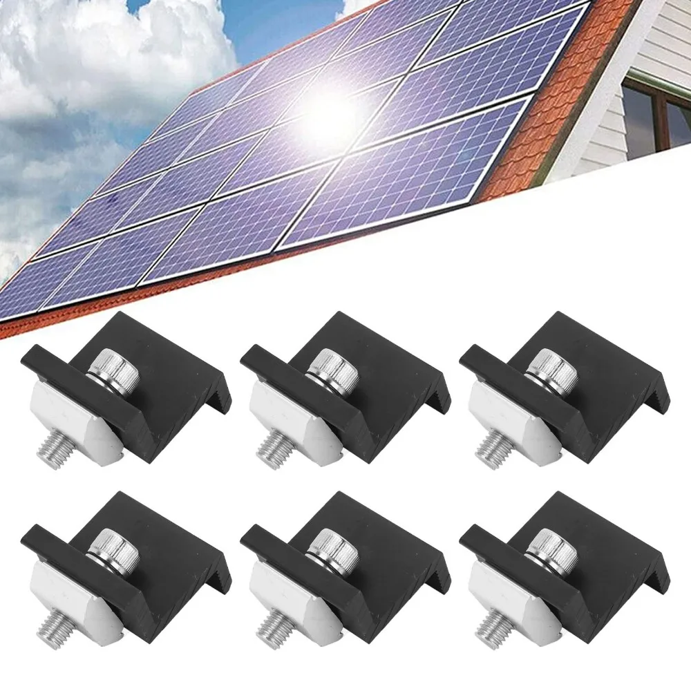 12pcs Reliable Lightweight Solar Panel End Clamp Durable Practical Solar Mounting Bracket Solar Panel Z Clip For Roof