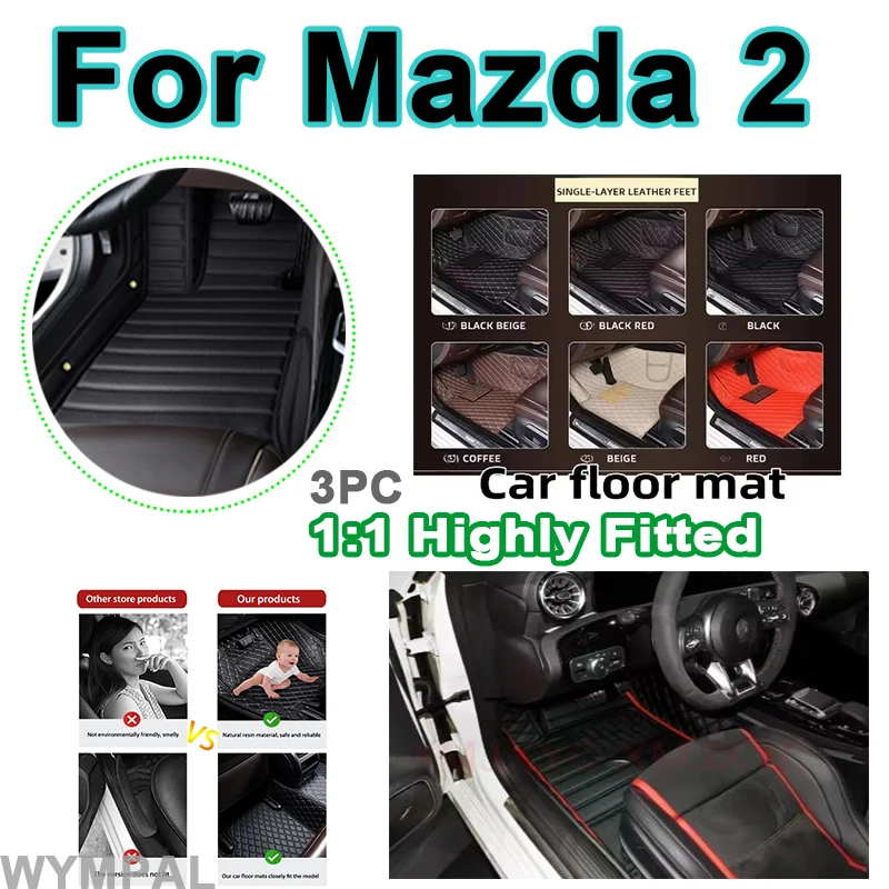 

Luxury Leather Car Floor Mats For Mazda2 Mazda 2 Demio Toyota Yaris R DJ DL 2015~2022 Carpets Interior Parts Car Mat Rugs full