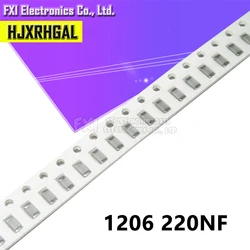 100pcs 1206 220NF X5R Fout 10% 50V 1206 0.22UF 224 smd condensator Nieuwe originele