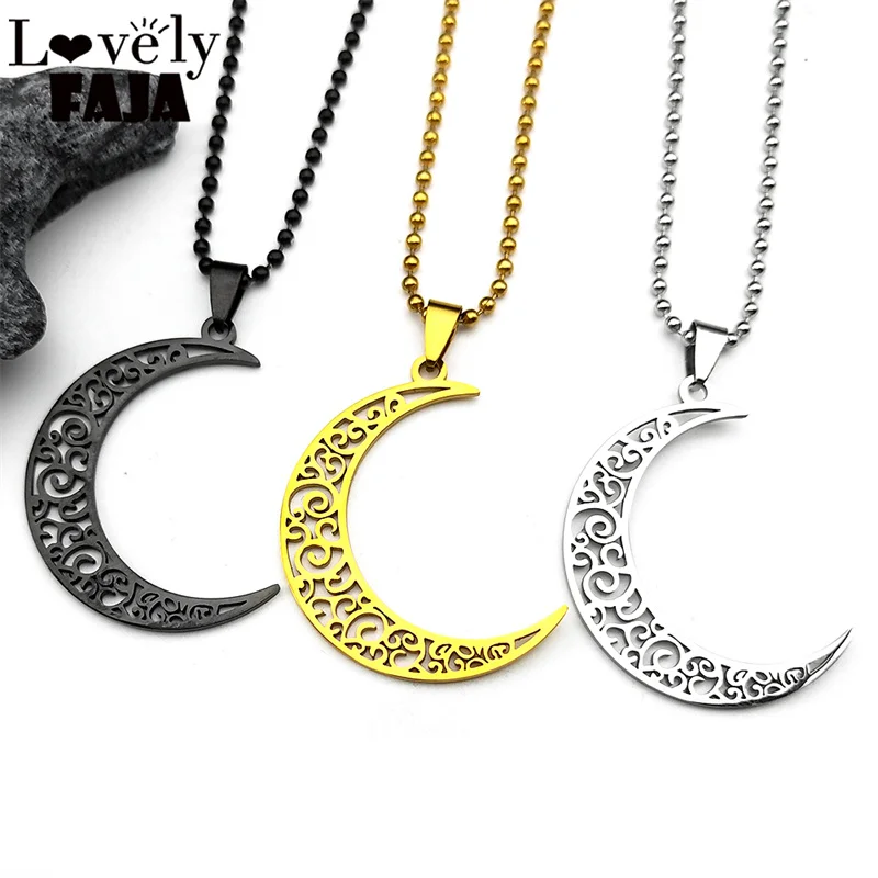

Stainless Steel Hollow Tree of Life Crescent Moon Car Pendants for Women Men Gold Color Plant Party Amulet Jewelry Gift