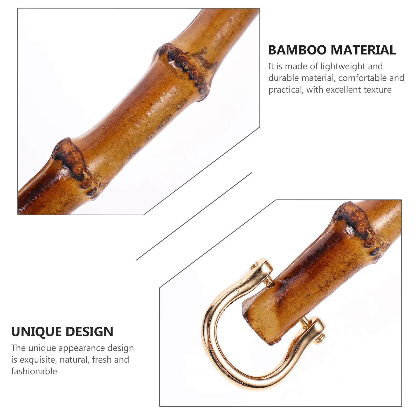 

1Pcs DIY Bag Handle Bamboo Joint Design Handbag Accessories Replacement Ring Exquisite Texture Fashionable Look Luggage Upgrade