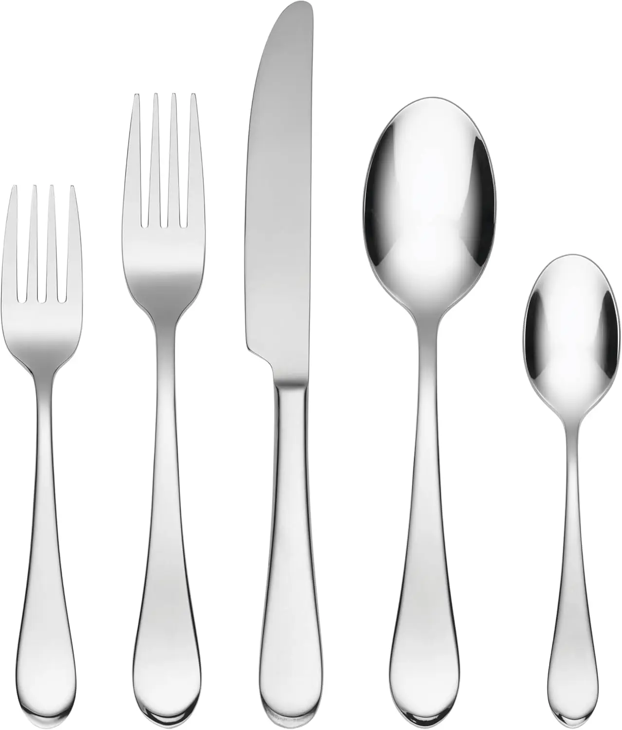 45-Piece Silver Flatware Set for 8, Elegant Dining Utensils with Mirror Finish