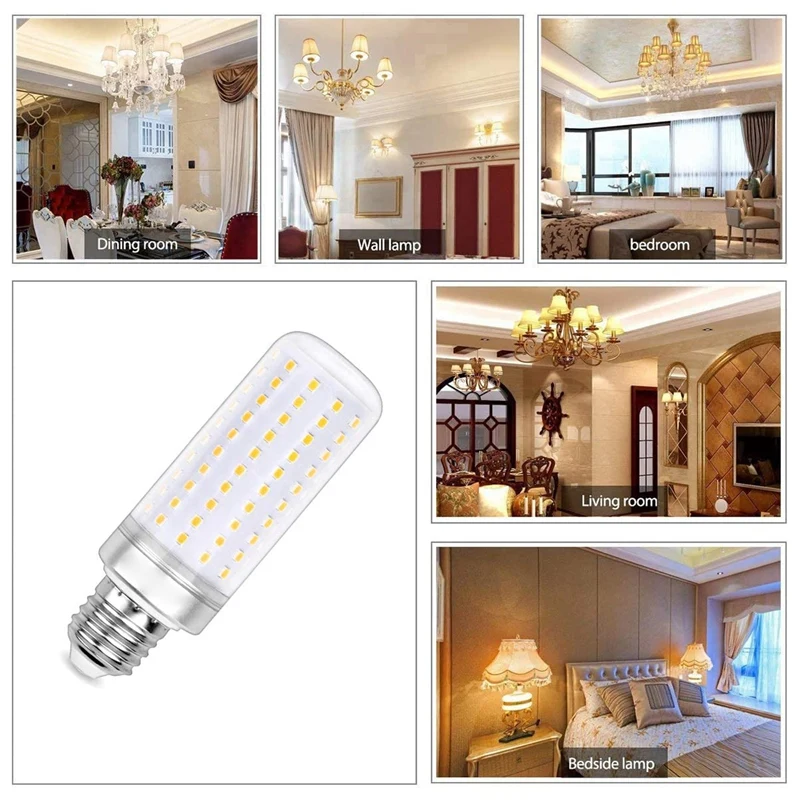 

E27 LED Light Bulbs,3 Pcs 3000K Warm White Incandescent Bulbs 15W LED Corn Light Home Lighting Pack