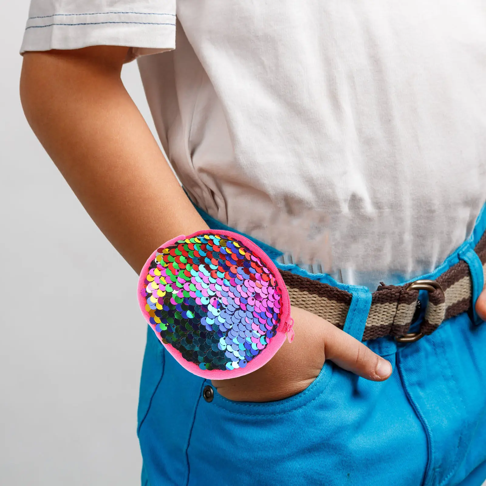 

2 шт. браслеты-шлепки с кошельком для монет, с пайетками, милые, для вечеринок, детский подарок, забавный аксессуар, игрушки-шлепки