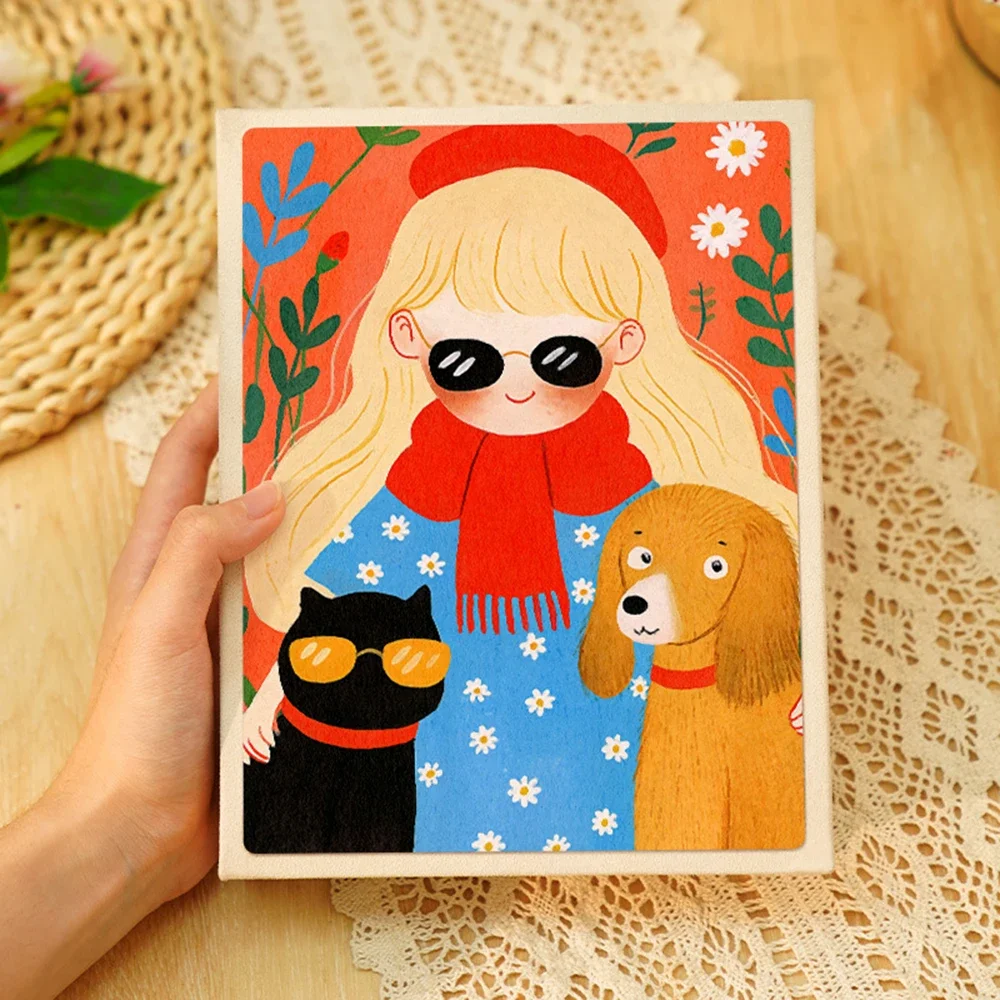 Premium New 6-Inch 200-Page Kids Growth Album Acid-Free Paper Festival Memorial Book for Family Photos & Cards