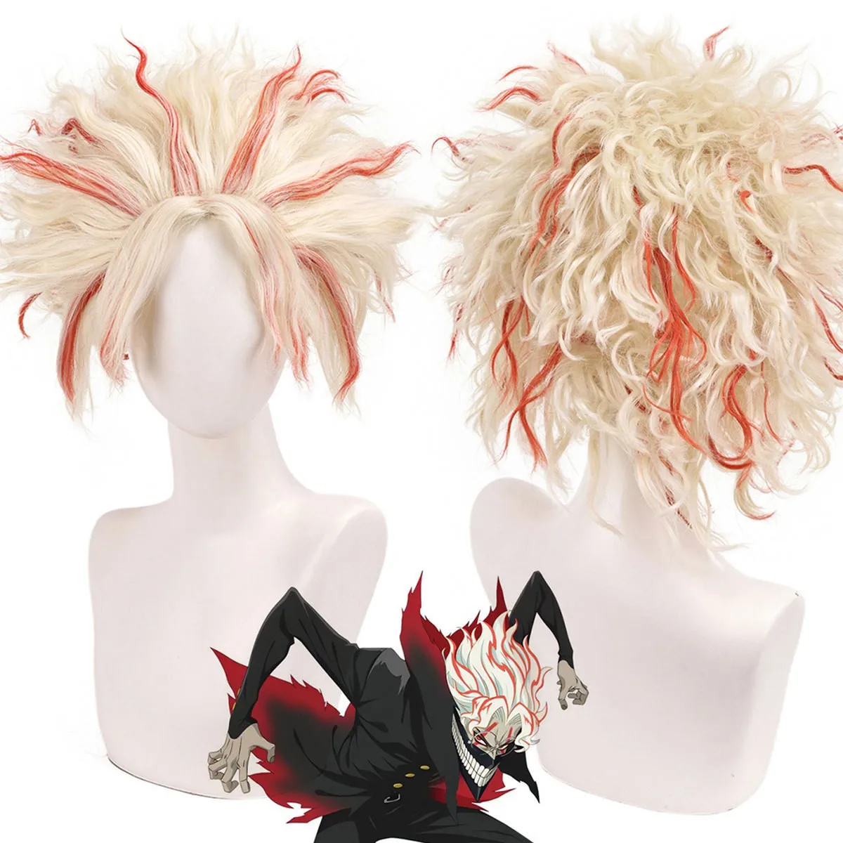Anime Dandadan Okarun Ken Takakura Cosplay Wig Red Beige Short Heat Resistant Synthetic Hair Halloween Costume Role Play Wigs