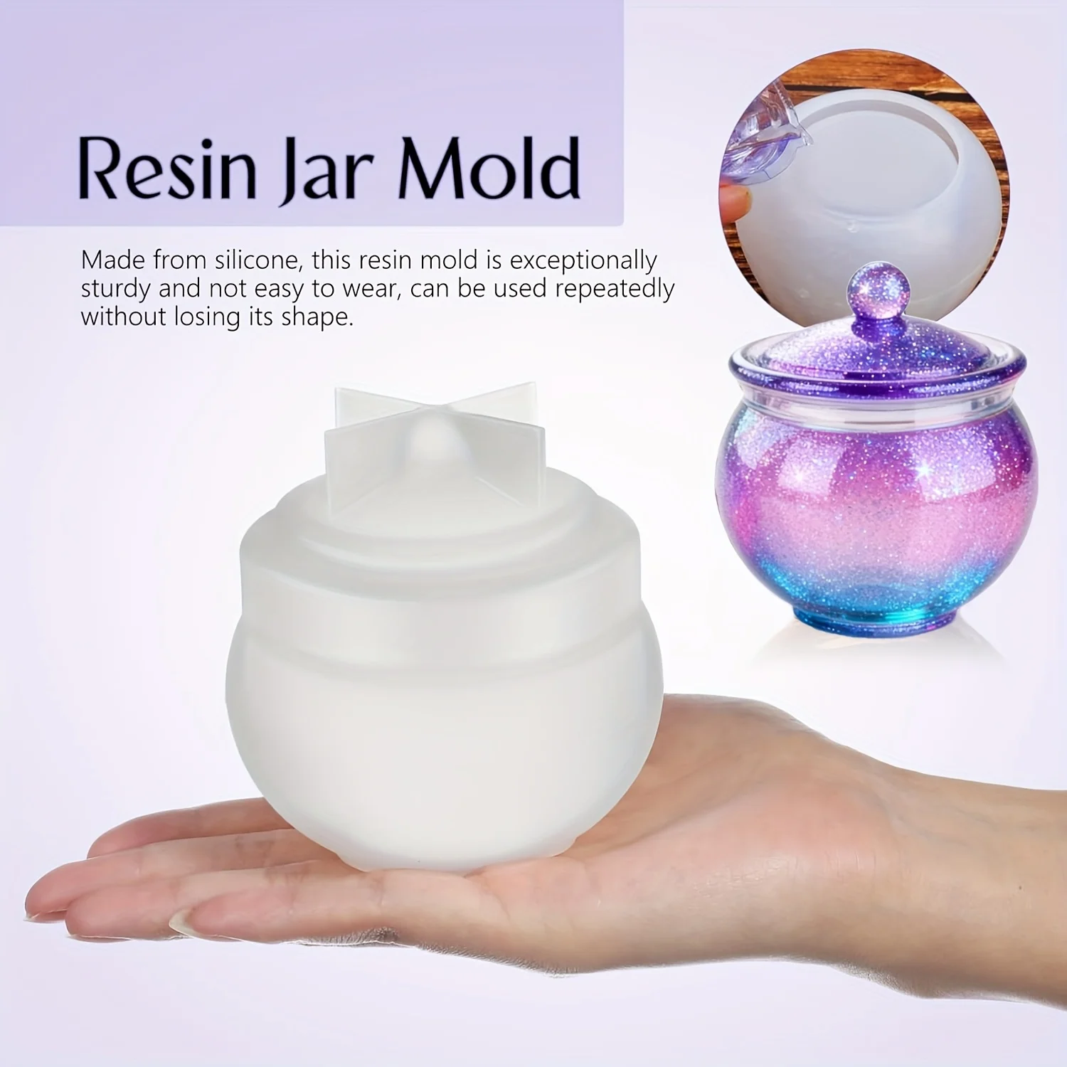 1 set of round resin can molds with LIDS, DIY jewelry storage boxes, concrete candle containers, gift and home decoration view 5