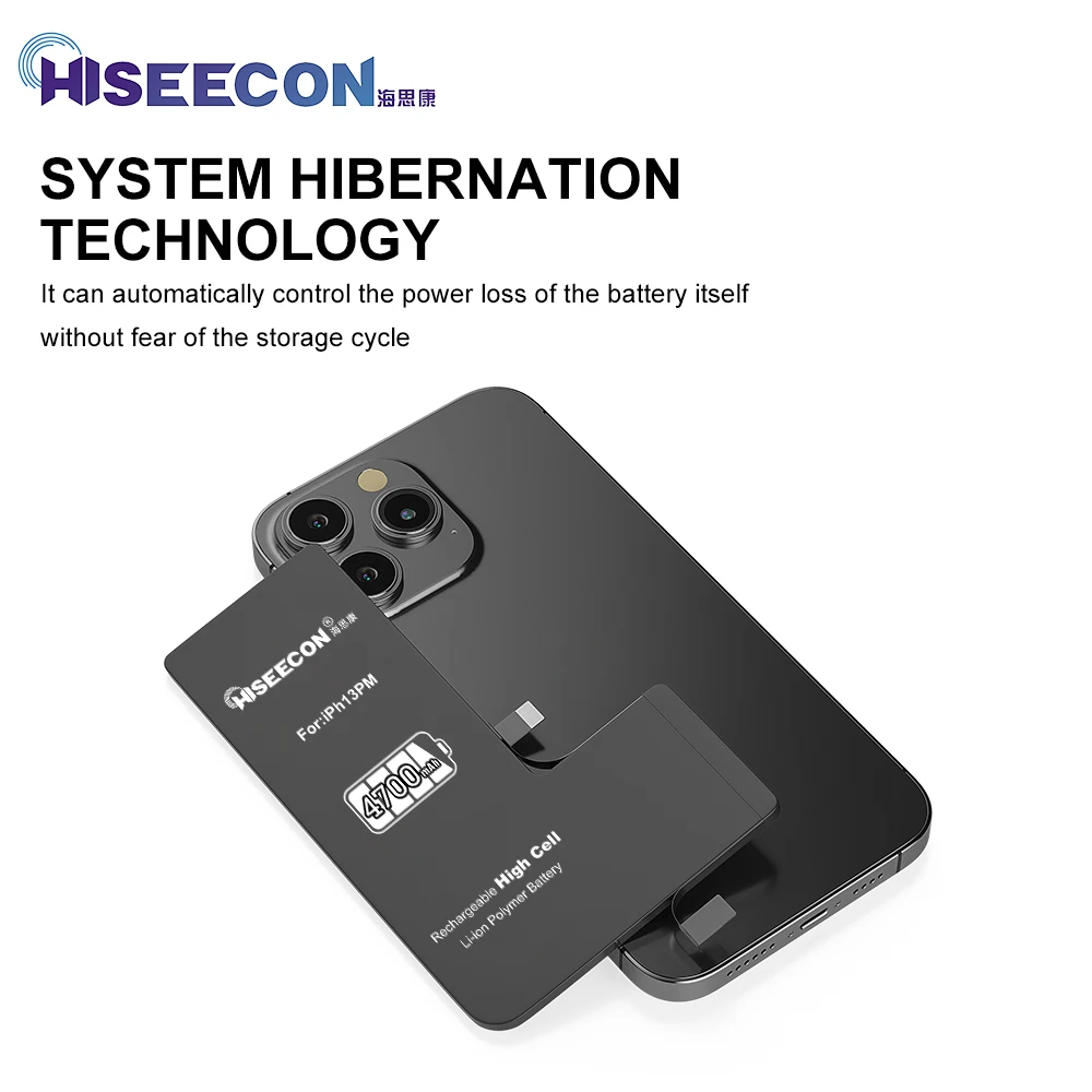 HISEECON High Capacity Battery for iPhone 7 8 XR XS XSM 11 12 13 Pro Max Plus 4150 3500 mAH Original Cell Rechargeable BMS Flex