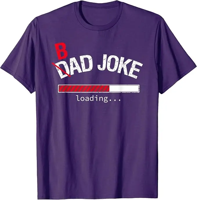 Lustiges T-Shirt mit dem Text „Bad Joke/Dad Joke Loading“ für Papa und Männer, Y2k Persönlichkeits-Mode, weiches Baumwoll-T-Shirt mit Spruch, Kurzarm-Oberteil – Detail 7