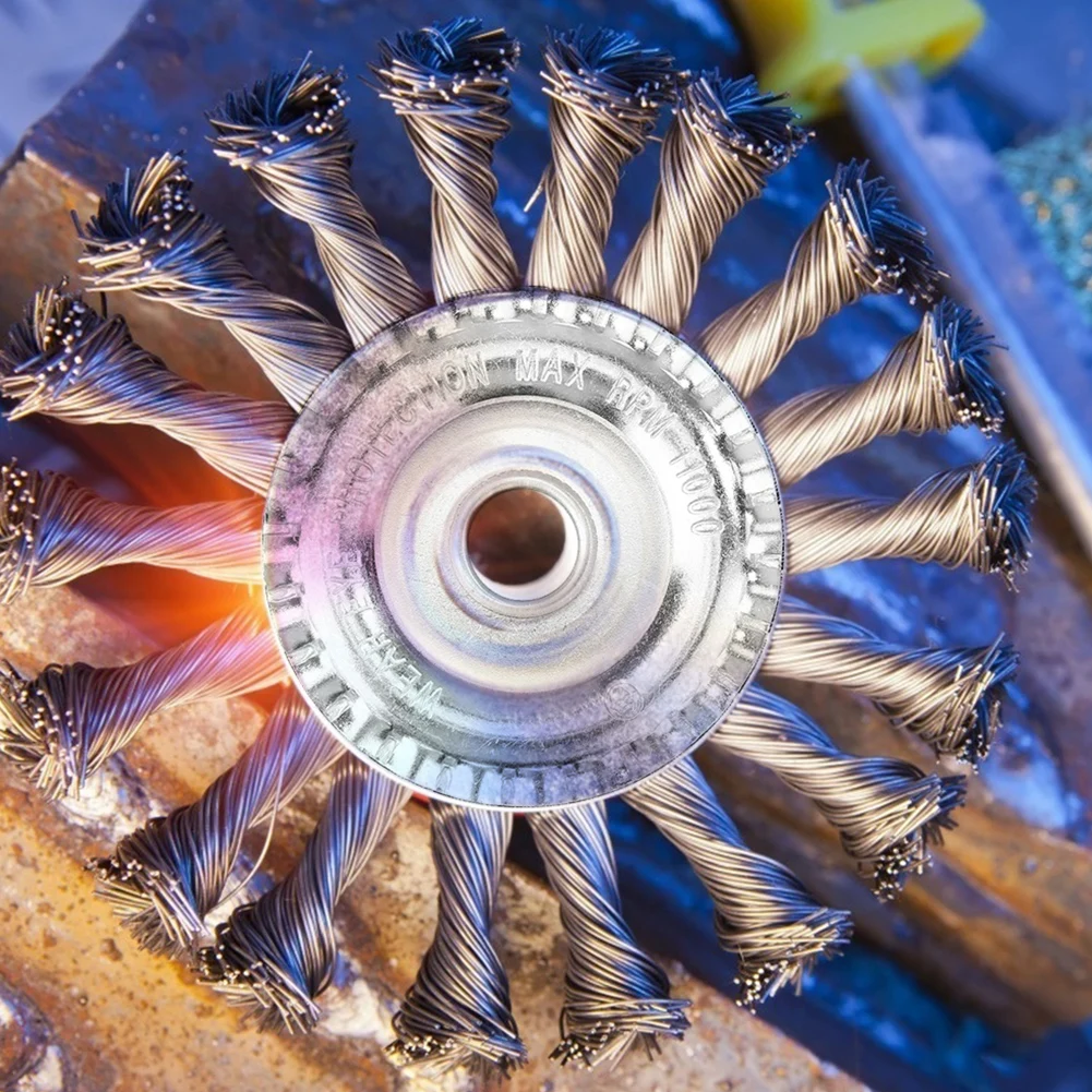 5inch/4inch Steel Wire Wheel Universal Garden Weeding Brush Removal Rust Weed Brush Cutter Head Lawn Mower Brush Cutter Tools