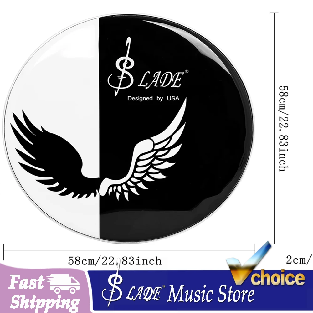 22-Zoll-Drumhead Bass Drum/Kick Drum Drum Head Skin Drum Set Percussion Instrument Zubehör Ersatzteile