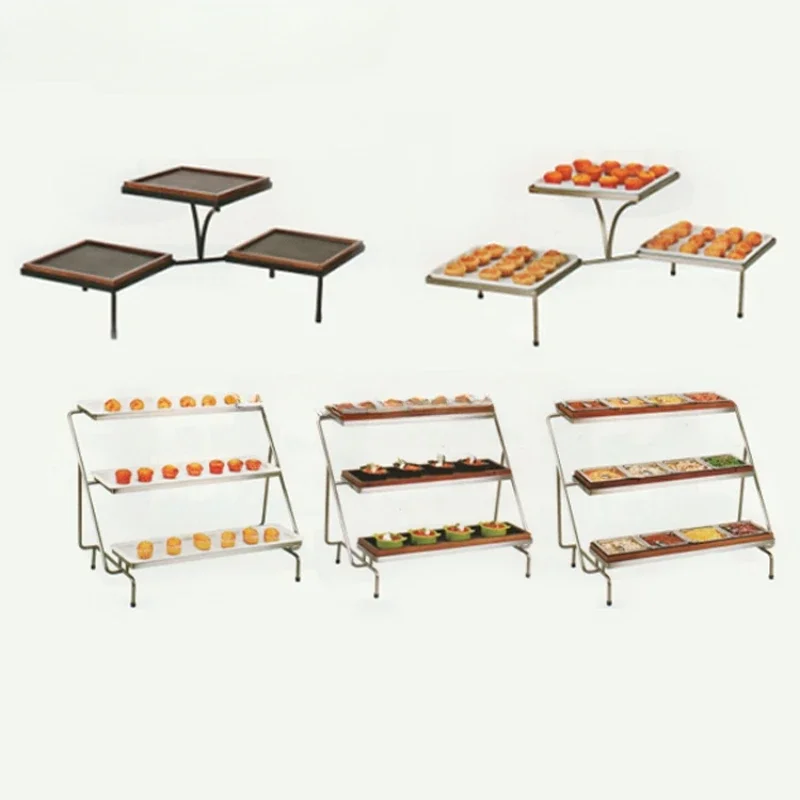 

cake stand and high wood bread display food rack