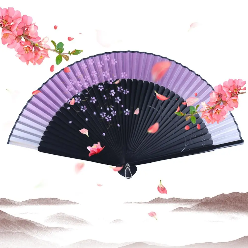 Party Blank Spun Folding Fan Chinese Art Paper Red Black Fan DIY Painting Drawing Fan Early Education Drawing Fan Party Supplies