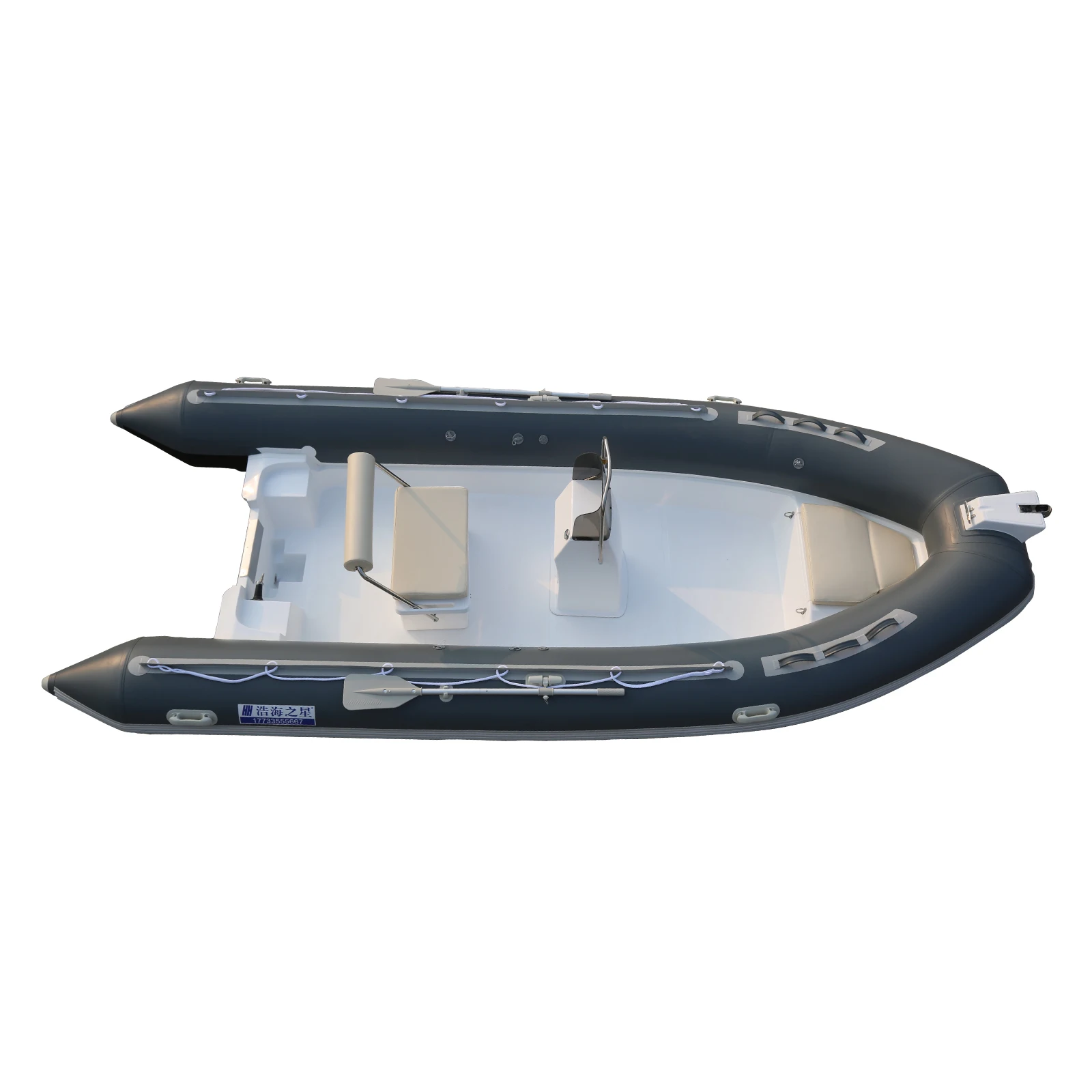 17-Foot Rigid Inflatable Fishing Rib Boat Dual Model Aluminum PVC Hypalon Material Lake Rowing Power Sports Made China