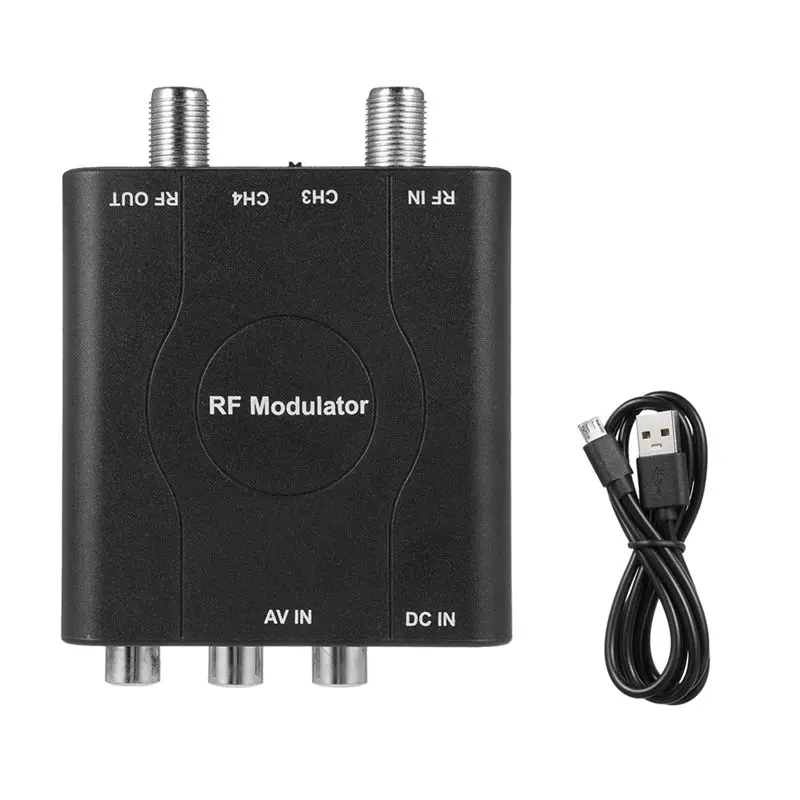 ?RF Modulator AV To RF Converter M61A AV To RF CH3/CH4 Channels Video Input Adapter For VHF Demodulator Converter, Durable
