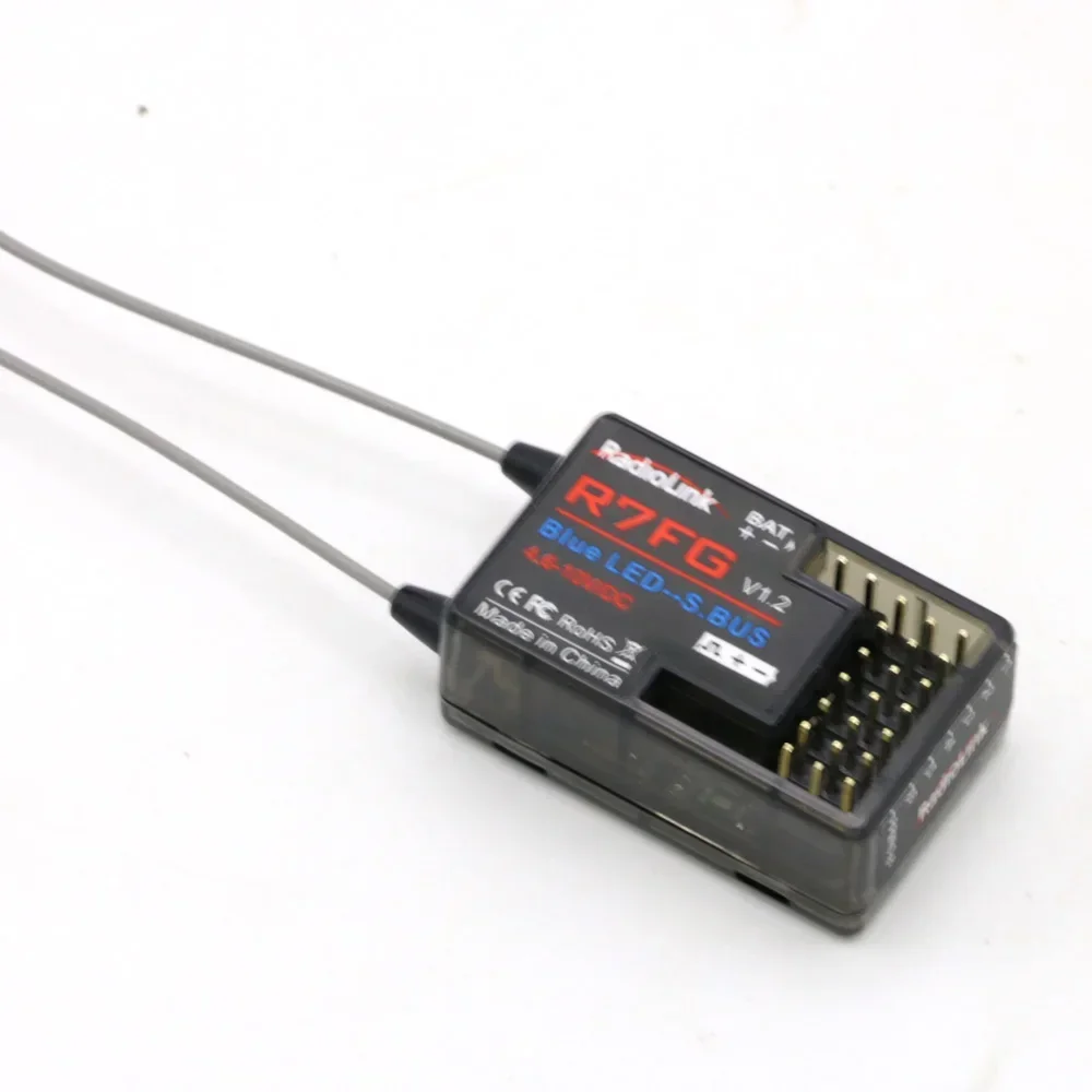 RadioLink R7FG XT60 Plug 2.4GHz 7CH Dual Antenne Ontvanger Hoogspanning Geïntegreerde Gyro Versie Voor RC6GS V2 V3 RC Zender