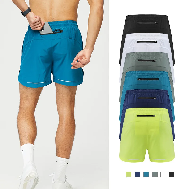 

2024 Summer jogger Shorts Men gym Fitness Running Shorts Quick Dry Male Shorts zipper pocket Bodybuilding Sport Short Pants men