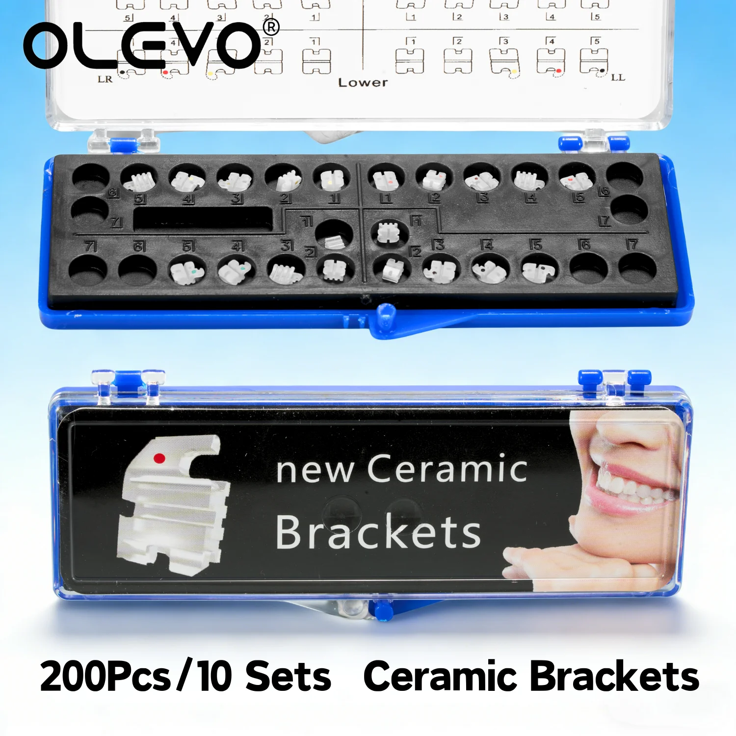 セラミック歯科矯正ブラケットキット高強度mbt-roth-022-フック付き急速矯正-大人用歯科ケア