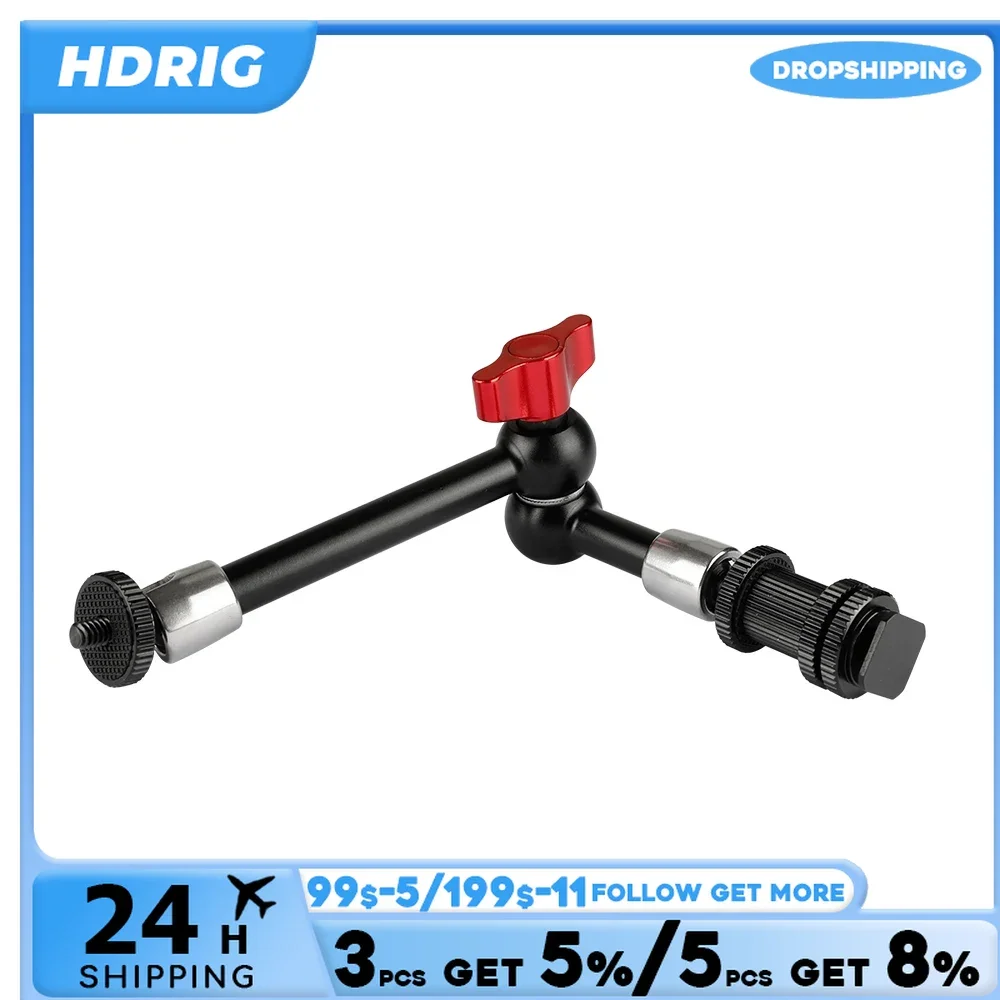 HDRIG تنوعا 9 "توضيح الذراع السحري مع الحذاء جبل 1/4"-20 أنثى برغي مزدوج الموضوع محول ل ميكروفون رصد