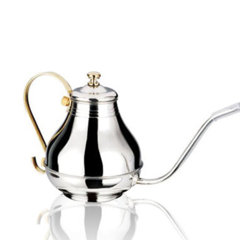 1L stainless steel coffee pot  thin mouth working   retro hand brewing coffee long mouth  thin mouth brewing