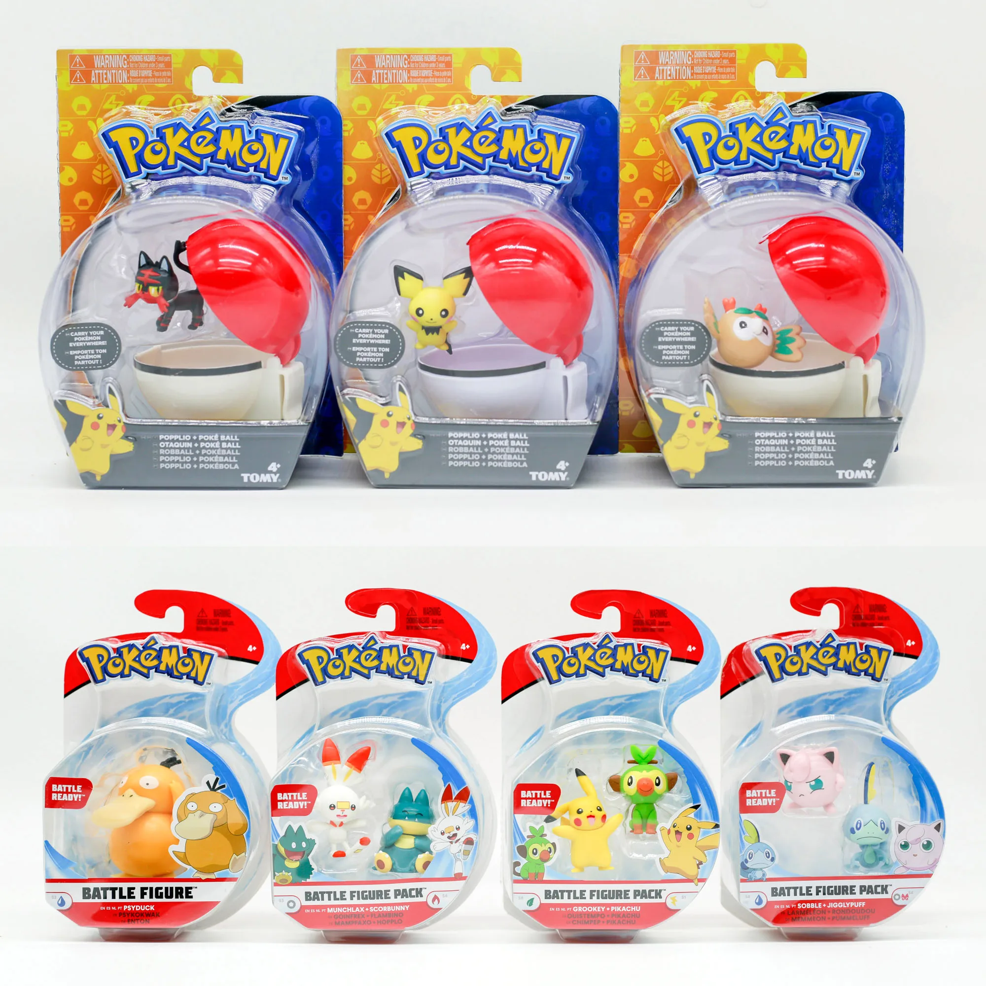 Colección de figuras de acción de Pokémon Sobble Jigglypuff Grookry Pikachu Munchlax Scorbunny Psyduck Litten regalos de cumpleaños para niños