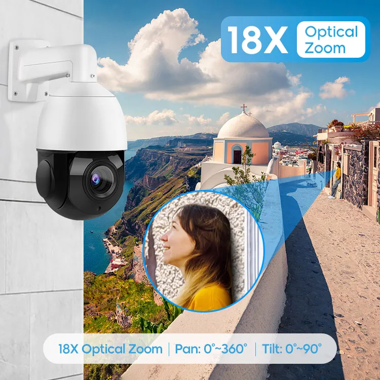 Compatible HIK 4k 5mp security cameras full hd 10x mini camera de seguridad poe 4x 18x 20x 30x optical zoom ptz camera