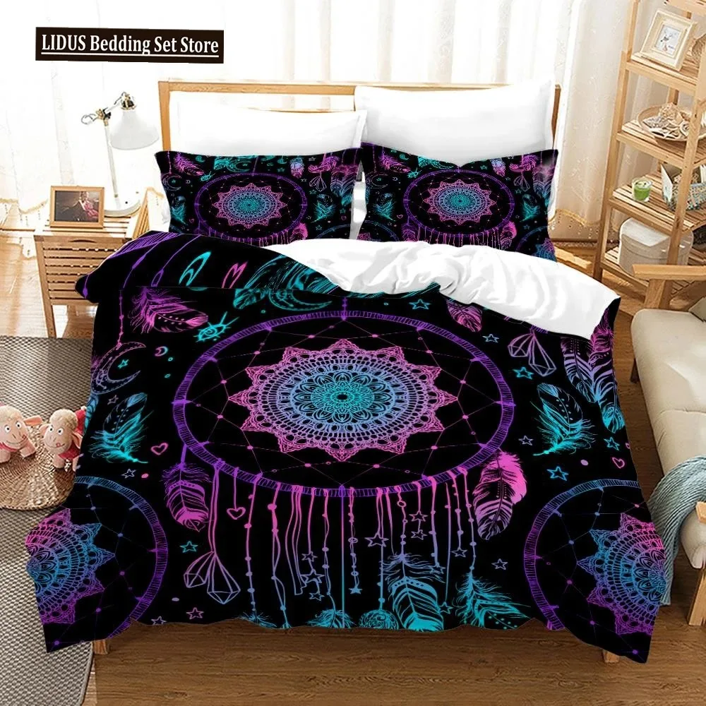 

Dreamcatcher Duvet Cover Set Bohemian Mandala Bedding Set For Girls Adults Purple Polyester Comforter Cover King Queen Full Size