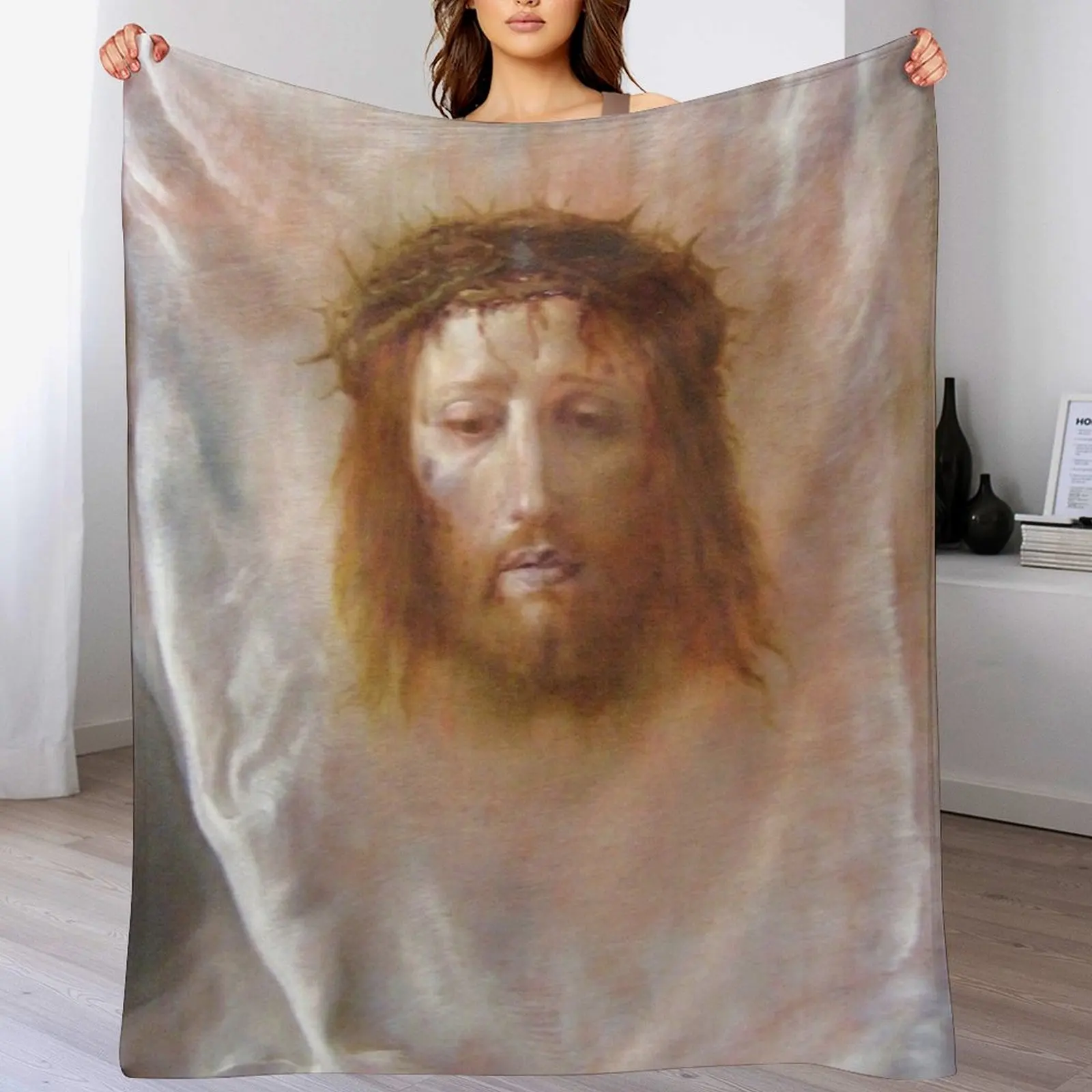 Easter: Domenico Fetti, The Veil of Veronica Throw Blanket Fashion Sofas Moving Heavy Baby Blankets