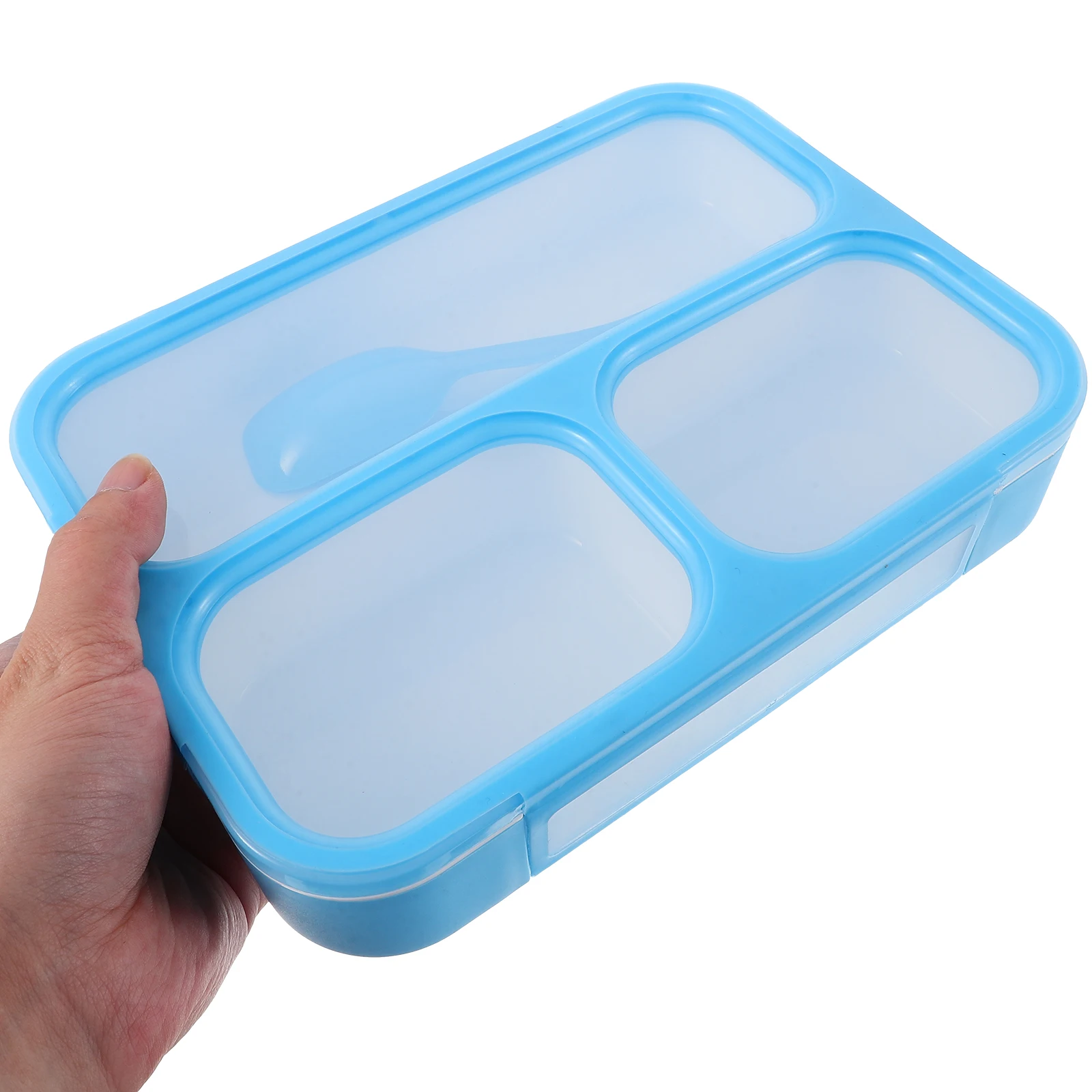 

Ланч-бокс Bento, разделенный трехсеточный силиконовый пластиковый контейнер для еды, герметичный портативный ящик для еды для работы, школы, пикника