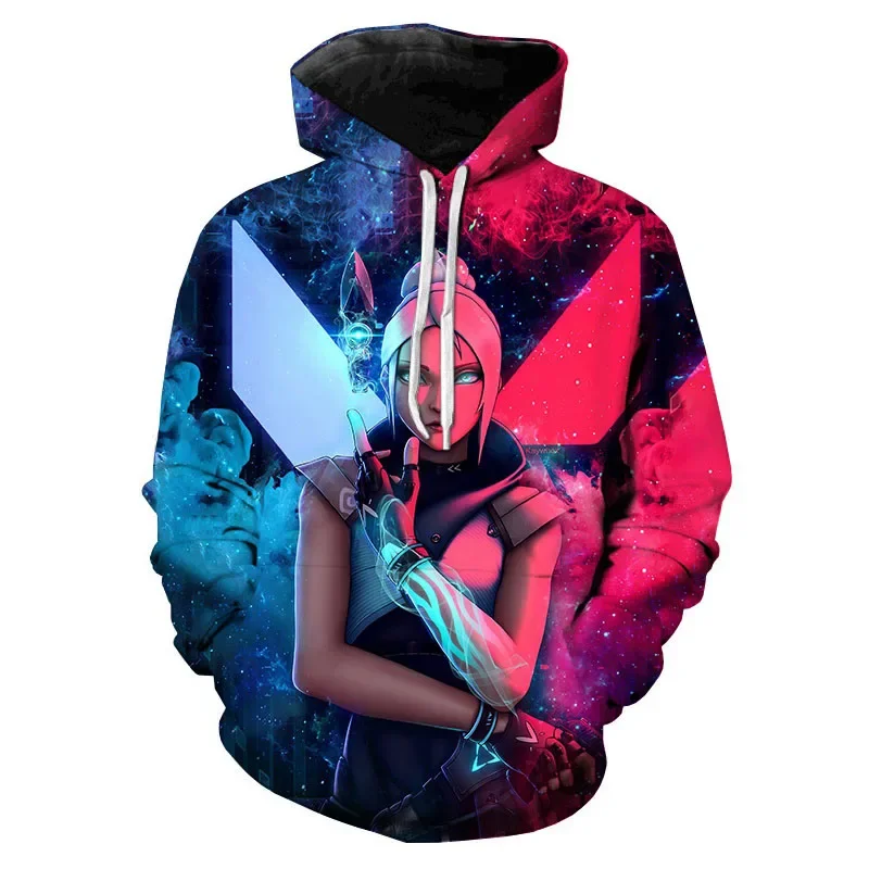 New 3D Printing Game Valorant Hooded Sweatshirt Pullover Autumn Winter Clothes Plus Size Coat Men Women Fashion Print Hoodie