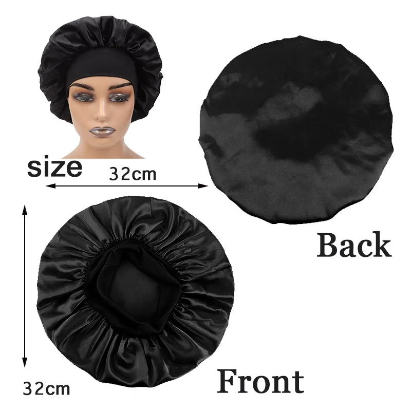Comfy Satin Hair Bonnet 3 Packs Full Night Sleep Cap Head Bonnets Personalized Logo Women Hair Protect Accessory - view 3