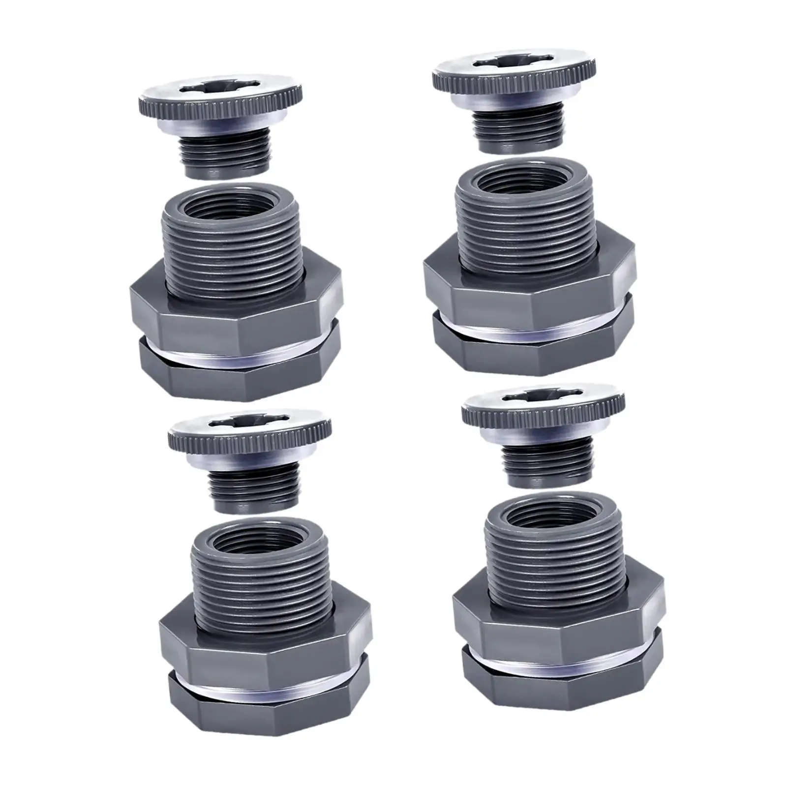 

4 фитинги для садового шланга NPT 3/4 дюйма, переборка из ПВХ для раковин, ведро от дождя