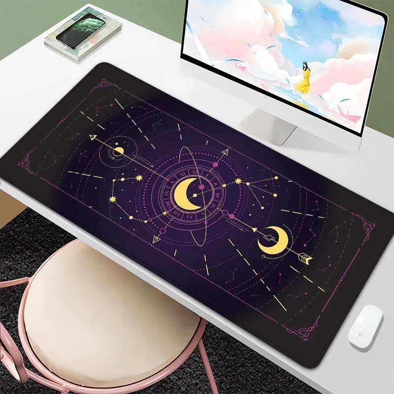 Mouse Pad HD Mystery Constellations Desk Computer Tarot Card Kawaii Cushion Gamer Accessories Cute Rubber Non-Slip Rug 900X400