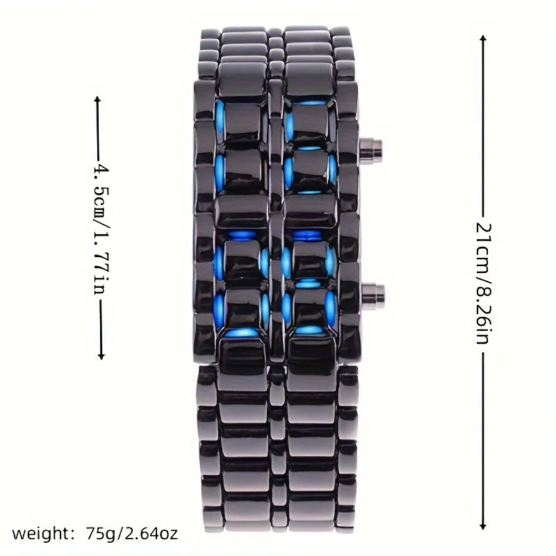 LED Display Electronic Watch Novelty Red Blue LED Lava Digital Wristwatch For Women Men