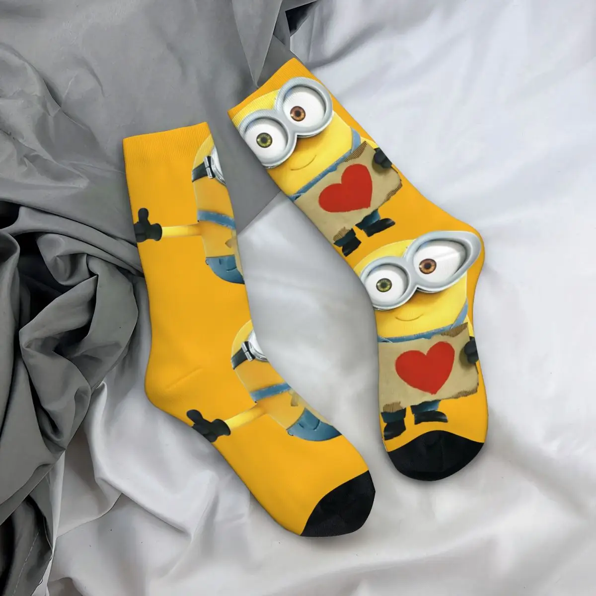 Minions Minions Men\'s Socks Retro Harajuku Despicable Me Minions Street Style Novelty Pattern Crew Sock