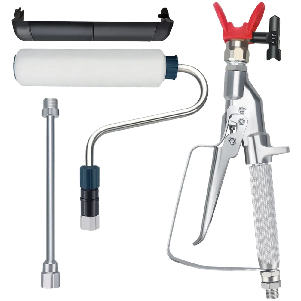 Spray Roller Brush with Self-Priming Feature Aluminum Cylinder Anti-Splash Design and Detachable Cleaning-Friendly Head
