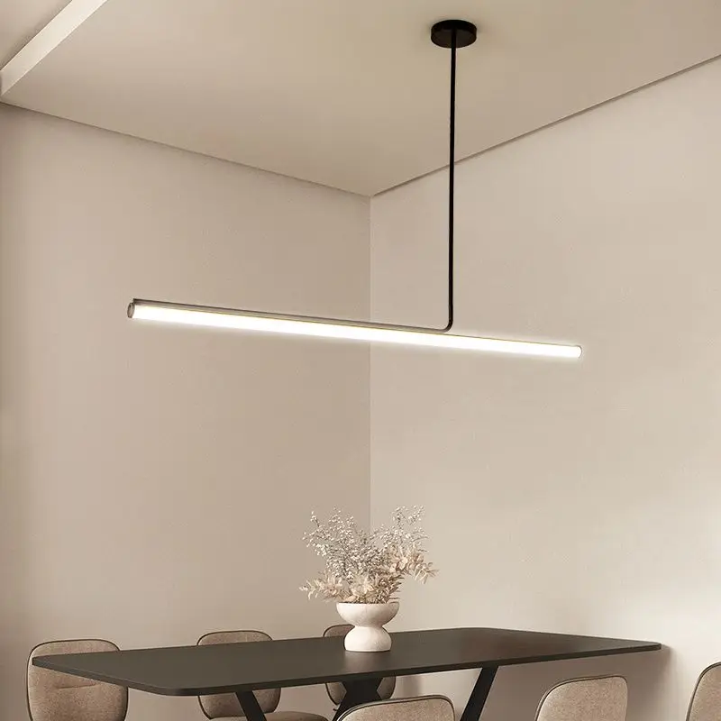 One-word Long Strip Led Restaurant Pendant Lights Nordic Simple Dining Table Bar Chandeliers Modern Home Indoor Lighting Lamps