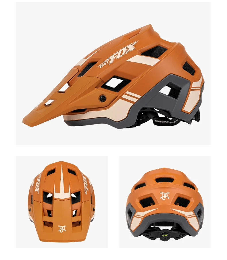 BATFOX Fahrradhelm Offroad Downhill Mountain Road Radfahren Sicherheitskappe Professionell Zertifiziert Herren Damen MTB Fahrradhelme – Detail 5