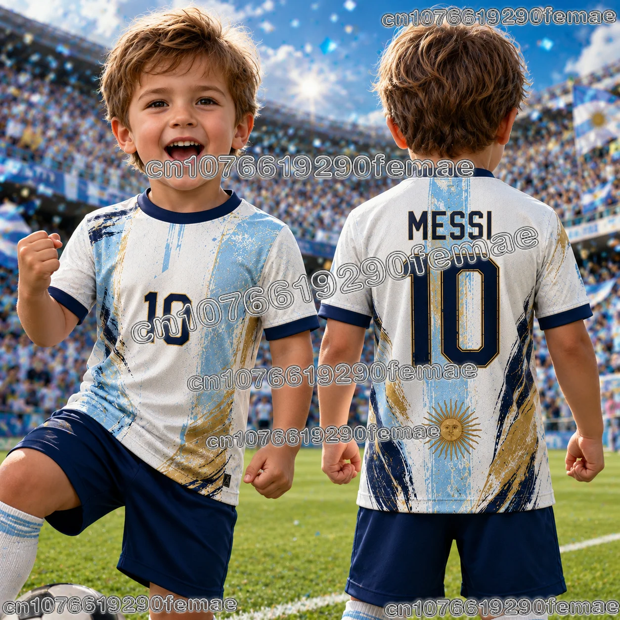 Image of 2026 Bestseller Messi Nr.10 Fußballtrikot Argentinien Fan-Shirt Sommer-Sportbekleidung Atmungsaktiv Bequem Kinder Erwachsene Unisex-Oberteil