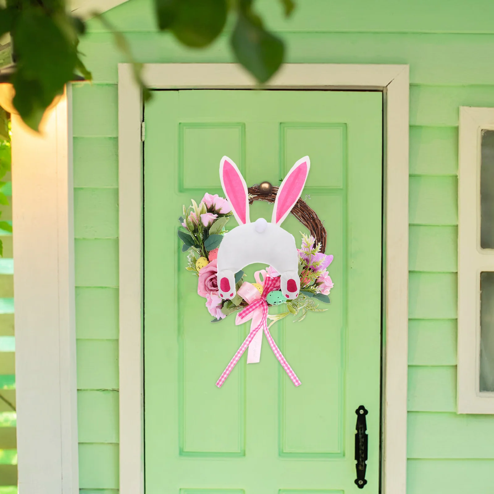 

Easter Bunny Butt and Ears DIY Wreath Craft Attachment Rabbit Tail Ear Decor Garland Supplies for Home Easter Party